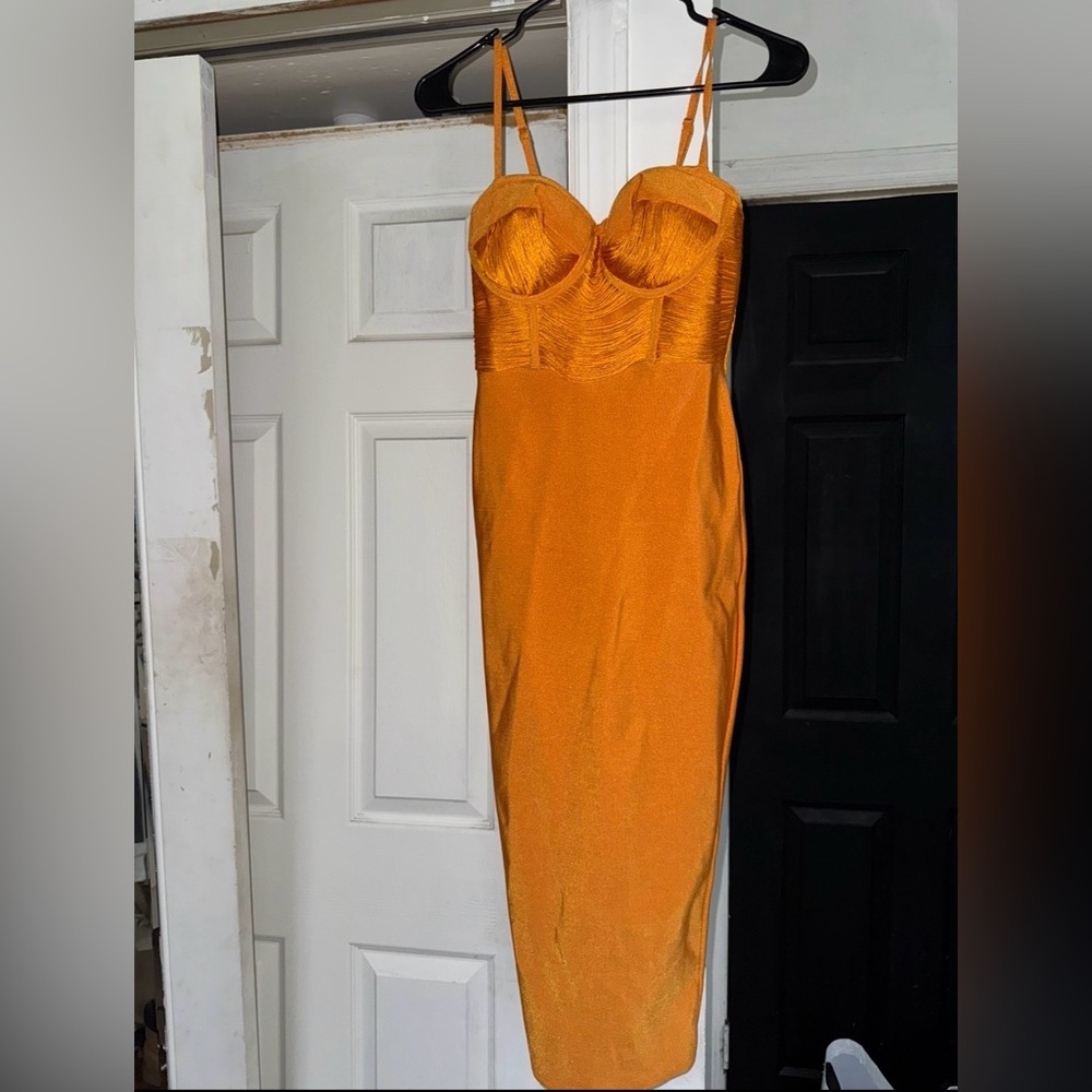 ASOS spaghetti strap Orange Dress